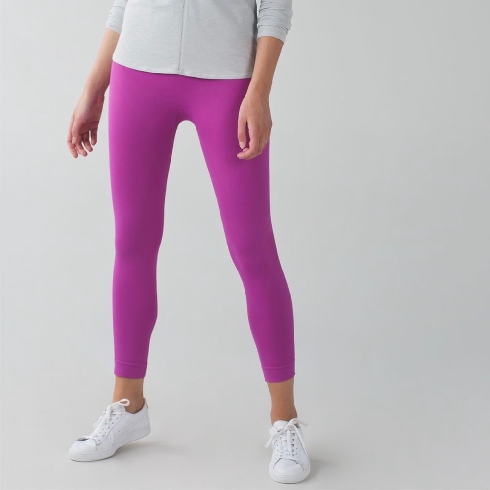 Lululemon Zone In Leggings in Raspberry zoned compression